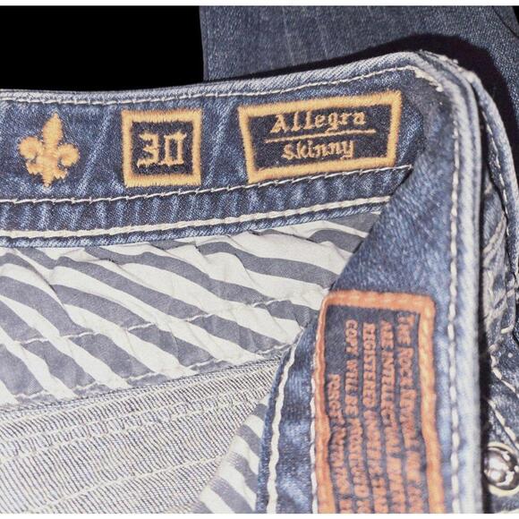 Womens Medium Wash Rock Revival Skinny Jeans "Allegra" Tag Size 30 Inseam 31 - Picture 6 of 9